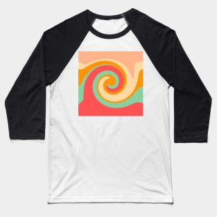 Swirl with Red, Yellow and Green Baseball T-Shirt